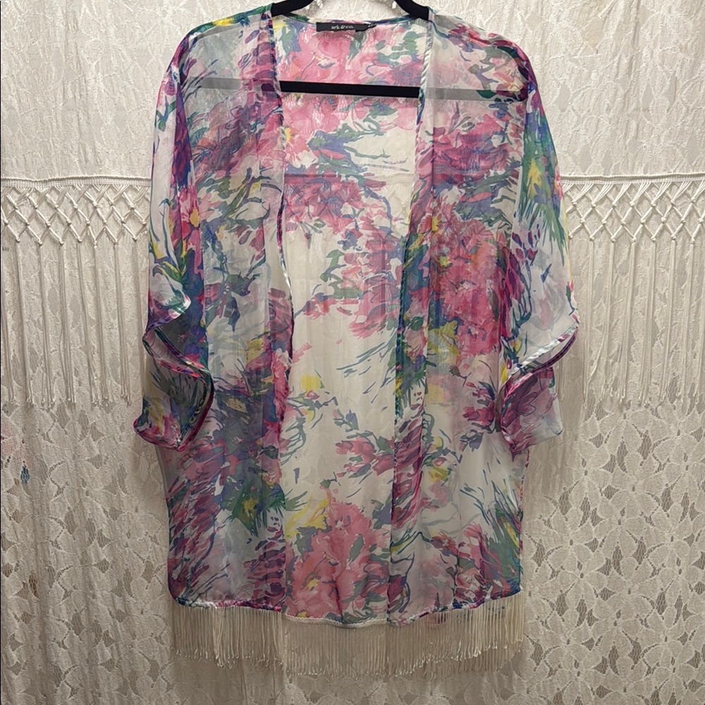 Floral Sheer Kimono Cardigan